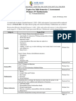 P3 Enthusiastic - Mid-Semester 2 Test Topic & Schedule