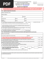 Special License Application LCC110