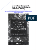 PDF Advances in Gear Design and Manufacture 1St Edition Stephen P Radzevich Editor Ebook Full Chapter