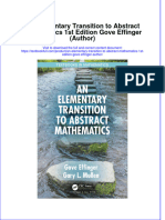 PDF An Elementary Transition To Abstract Mathematics 1St Edition Gove Effinger Author Ebook Full Chapter