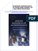 Textbook Applied Nonsingular Astrodynamics Optimal Low Thrust Orbit Transfer 1St Edition Jean Albert Kechichian Ebook All Chapter PDF