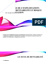 L'analyse de L'exploitation Et Seuil de Rentabilité