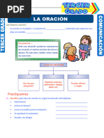 Clases de Oraciones para Tercer Grado de Primaria