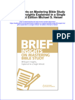 PDF Brief Insights On Mastering Bible Study 80 Expert Insights Explained in A Single Minute 1St Edition Michael S Heiser Ebook Full Chapter