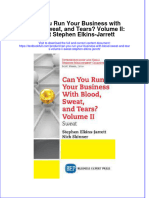 PDF Can You Run Your Business With Blood Sweat and Tears Volume Ii Sweat Stephen Elkins Jarrett Ebook Full Chapter