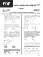 NEET JEE - Circular Motion Gravitation Question Paper and Solution