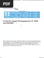 10A DC Supply FIX Regulated by IC 78XX and MJ15004 - Electronic Circuits & Mini Projects