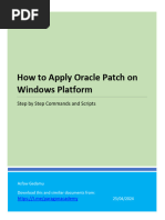 How To Apply Oracle Patch On Windows Platform