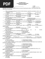 Math 7 Long Quiz 4TH Quarter