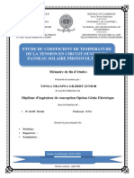 Etude Du Coefficient de Temperature de La Tension en Circuit Ouvert Du Panneau Solaire Photovoltaique