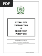 Petroleum Exploration & Production POLICY 2011: Government of Pakistan Ministry of Petroleum & Natural Resources