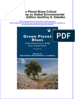 PDF Green Planet Blues Critical Perspectives On Global Environmental Politics 6Th Edition Geoffrey D Dabelko Ebook Full Chapter