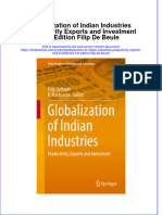 PDF Globalization of Indian Industries Productivity Exports and Investment 1St Edition Filip de Beule Ebook Full Chapter