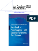 Textbook Handbook of Parenting and Child Development Across The Lifespan Matthew R Sanders Ebook All Chapter PDF