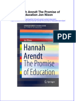 PDF Hannah Arendt The Promise of Education Jon Nixon Ebook Full Chapter