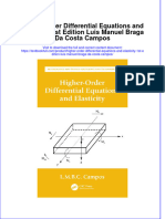 PDF Higher Order Differential Equations and Elasticity 1St Edition Luis Manuel Braga Da Costa Campos Ebook Full Chapter