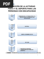 Proyecto Promoción de La Actividad Física y El Deporte para Las Personas Con Discapacidad 2019