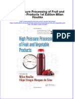 Textbook High Pressure Processing of Fruit and Vegetable Products 1St Edition Milan Houska Ebook All Chapter PDF