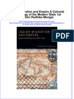 PDF Indian Migration and Empire A Colonial Genealogy of The Modern State 1St Edition Radhika Mongia Ebook Full Chapter