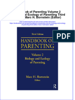 PDF Handbook of Parenting Volume 2 Biology and Ecology of Parenting Third Edition Marc H Bornstein Editor Ebook Full Chapter