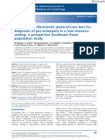 Glycosylated Fibronectin Point-Of-Care Test Fordiagnosis of Pre-Eclampsia in A Low-Resourcesetting