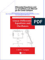 PDF Linear Differential Equations and Oscillators 1St Edition Luis Manuel Braga Da Costa Campos Ebook Full Chapter