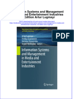 Textbook Information Systems and Management in Media and Entertainment Industries 1St Edition Artur Lugmayr Ebook All Chapter PDF