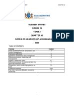 Chapter 10 Business Studies Grade 12 Notes On Leadership and Management