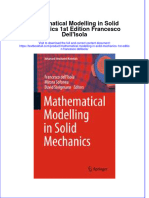 Textbook Mathematical Modelling in Solid Mechanics 1St Edition Francesco Dellisola Ebook All Chapter PDF