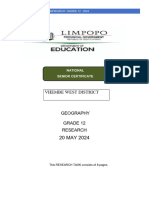 Grade 12 GEOGRAPHY RESEARCH