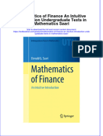 Full Chapter Mathematics of Finance An Intuitive Introduction Undergraduate Texts in Mathematics Saari PDF