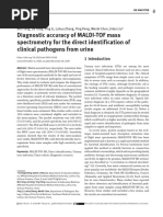 Diagnostic Accuracy of MALDI-ToF Mass Spectrometry For The Direct Identification of Clinical Pathogens From Urine