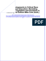 New Developments in Critical Race Theory and Education: Revisiting Racialized Capitalism and Socialism in Austerity 1st Edition Mike Cole (Auth.)