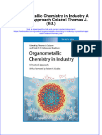 PDF Organometallic Chemistry in Industry A Practical Approach Colacot Thomas J Ed Ebook Full Chapter