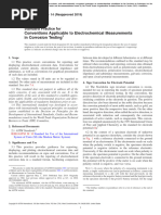 Conventions Applicable To Electrochemical Measurements in Corrosion Testing