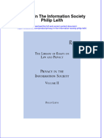 PDF Privacy in The Information Society Philip Leith Ebook Full Chapter