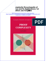 PDF Proof Complexity Encyclopedia of Mathematics and Its Applications 1St Edition Jan Krajicek Ebook Full Chapter