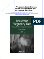 PDF Recurrent Pregnancy Loss Causes Controversies and Treatment 3Rd Edition Howard J A Carp Ebook Full Chapter