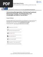 Humanising Managerialism Reclaiming Emotional Reasoning Intuition The Relationship and Knowledge and Skills in Social Work