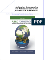 PDF Public Administration Understanding Management Politics and Law in The Public Sector David H Rosenbloom Ebook Full Chapter