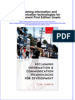 Textbook Reclaiming Information and Communication Technologies For Development First Edition Unwin Ebook All Chapter PDF