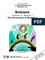 SCI10 Q3 M7 The Occurrence of Evolution