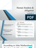 Human Freedom Obligation LESSON 2