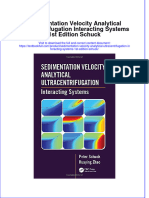 Textbook Sedimentation Velocity Analytical Ultracentrifugation Interacting Systems 1St Edition Schuck Ebook All Chapter PDF