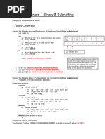 Binary Subnetting Solutions