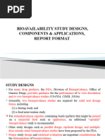 Bioavailability & Bioequivalence-3 - Study Designs, Report Format