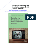 PDF Public Service Broadcasting and Post Authoritarian Indonesia 1St Edition Masduki Ebook Full Chapter