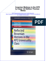 Textbook Reflected Brownian Motions in The KPZ Universality Class 1St Edition Thomas Weiss Ebook All Chapter PDF