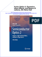 Full Chapter Semiconductor Optics 2 Dynamics High Excitation Effects and Basics of Applications 5Th Heinz Kalt PDF