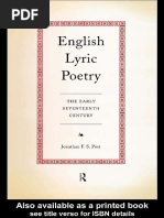 Jonathan Post - English Lyric Poetry (1999)